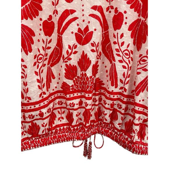 Farm Rio Jungle Flow Top Red White Crop Size XL - Picture 9 of 12